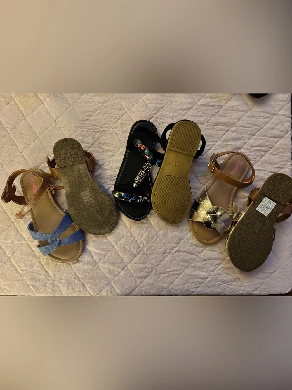 fabkids set of 3 girls sandals